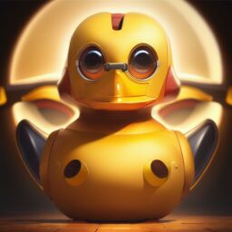 duck #778 | A vintage happy yellow blend of duck and duckling dressed like a modern soldier, fantasy movie setting, lotr, wooden, Michael Vincent Manalo, Mad Magazine, cosmic energy, colorful, painting burst