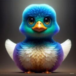 duck #682 | 3d fluffy a cute brown duck, strong colors, perfect beak, colorful, soft smooth lighting , 3d fluffy, closeup cute and adorable, cute big circular reflective eyes, long fuzzy fur, Pixar render