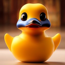 duck #435 | A crazy blend of duckling and rubber duckie, large eyes, menacing, professional majestic oil painting, 3d render, cgi