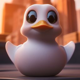 duck #577 | An adorable baby duckling dressed as a superhero, complete with a cape and a mask, ready to save the day, standing proudly on a skyscraper rooftop, overlooking a bustling city