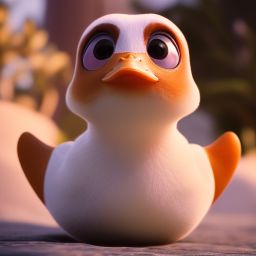 duck #568 | An adorable baby duckling dressed as a superhero, complete with a cape and a mask, ready to save the day, standing proudly on a skyscraper rooftop, overlooking a bustling city