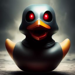 duck #378 | A ferocious blend of warrior and rubber duck, in armor, battle, angry