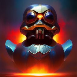 duck #243 | Photo of a blend of droid and rubber ducky, cosmic energy, colorful, painting burst, dramatic lighting, tone mapped, intricate, elegant, highly detailed, digital painting, artstation, concept art