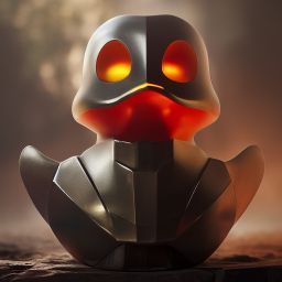 duck #380 | A ferocious blend of warrior and rubber duck, in armor, battle, angry, professional majestic oil painting,trending on ArtStation,trending on CGSociety,volumetric lighting