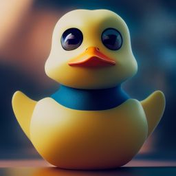 duck #448 | Cute little blend of duckling and duckie, toy, large eyes, very cute, professional majestic oil painting, 3d render, cgi, cosmic energy, colorful, painting burst, beautiful face, symmetrical face