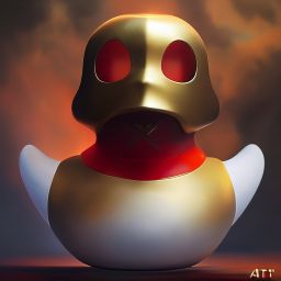 duck #388 | A blend of soldier and rubber duck, battle gear, angry, professional majestic oil painting,trending on ArtStation,trending on CGSociety,volumetric lighting