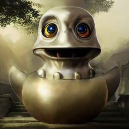 duck #427 | A fierce blend of knight and rubber duck, large eyes, menacing, professional majestic oil painting, 3d render, cgi