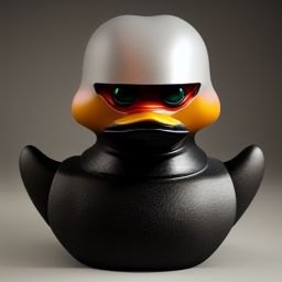 duck #414 | A angry looking blend of robocop and rubber duck, large eyes, menacing, professional majestic oil painting, 3d render, cgi