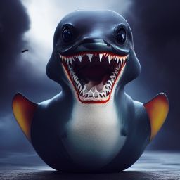 duck #429 | A fierce blend of warrior and rubber duck, large eyes, menacing, professional majestic oil painting, 3d render, cgi