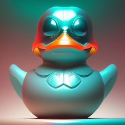 duck #149 | Photo of a blend of alien, rubber ducky and duckling as king with red reflections in eyes, cyberpunk cyborg, sci - fi, intricate abstract upper body intricate artwork, by tooth wu, wlop, beeple