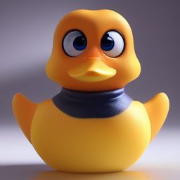 duck #437 | A cute little blend of duckling and rubber duckie, large eyes, very cute, professional majestic oil painting, 3d render, cgi