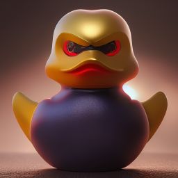 duck #392 | A blend of fierce warrior, ninja and rubber duck, professional majestic oil painting, 3d render, cgi