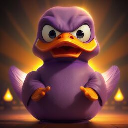 duck #848 | A open angry purple blend of duck and statue dressed like a monk, from an adventure movie, translucent, Anato Finnstark, Thomas Nast, 3d fluffy, closeup cute and adorable