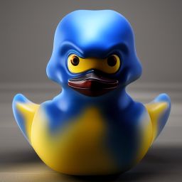 duck #431 | A fierce blend of shark and rubber duck, large eyes, menacing, professional majestic oil painting, 3d render, cgi