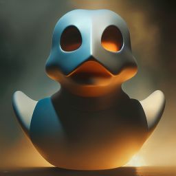 duck #391 | A blend of fierce warrior and rubber duck, professional majestic oil painting,trending on CGSociety,volumetric lighting