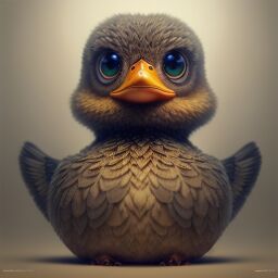 duck #683 | 3d fluffy a cute yellow duck, strong colors, perfect beak, colorful, soft smooth lighting , 3d fluffy, closeup cute and adorable, cute big circular reflective eyes, long fuzzy fur, Pixar render