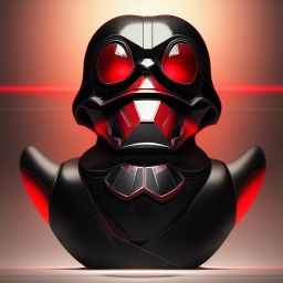 duck #127 | Photo of a blend of droid, rubber ducky and duckling as king with red reflections in eyes, cyberpunk cyborg, sci - fi, intricate abstract upper body intricate artwork, by tooth wu, wlop, beeple