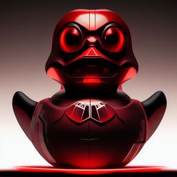 duck #98 | Photo of a blend of darth vader, rubber ducky and duckling as king with red reflections in eyes, professional majestic oil painting by Ed Blinkey,Atey Ghailan,Studio Ghibli,by Jeremy Mann