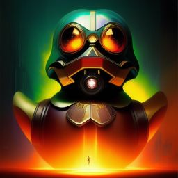 duck #289 | Photo of a blend of droid and rubber ducky, cosmic energy, colorful, painting burst, dramatic lighting, tone mapped, intricate, elegant, highly detailed, digital painting, artstation, concept art