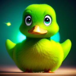 duck #692 | A cute blend of duck and duckling with multicolored skin, strong colors, colorful, big eyes, tiny toy, animated movie character, soft smooth lighting, 3d fluffy, closeup cute and adorable