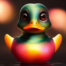 duck #444 | Cute little blend of duckling and duckie, toy, large eyes, very cute, professional majestic oil painting, 3d render, cgi, cosmic energy, colorful, painting burst, beautiful face, symmetrical face