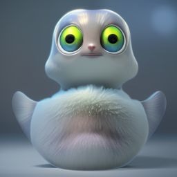 duck #562 | Fish, 3d fluffy, closeup cute and adorable, cute big circular reflective eyes, long fuzzy fur, Pixar render, unreal engine cinematic smooth, intricate detail, cinematic