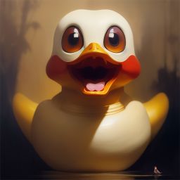 duck #375 | A ferocious duck warrior, in armor, battle, angry