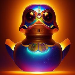 duck #192 | Photo of a blend of droid and rubber ducky, cosmic energy, colorful, painting burst, dramatic lighting, tone mapped, intricate, elegant, highly detailed, digital painting, artstation, concept art