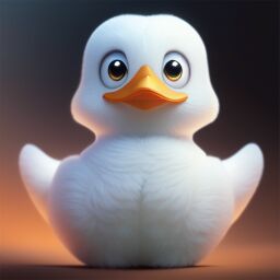 duck #690 | A cute blend of duck and duckling with multicolored skin, strong colors, colorful, tiny toy, animated movie character, soft smooth lighting, 3d fluffy, closeup cute and adorable