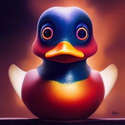 duck #443 | Photo of a cute little blend of duckling and duckie, large eyes, very cute, professional majestic oil painting, 3d render, cgi, cosmic energy, colorful, painting burst, beautiful face