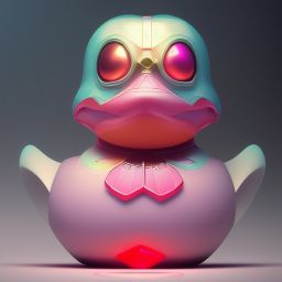 duck #148 | Photo of a blend of alien, rubber ducky and duckling as king with red reflections in eyes, cyberpunk cyborg, sci - fi, intricate abstract upper body intricate artwork, by tooth wu, wlop, beeple