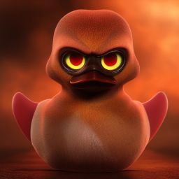duck #404 | A angry looking blend of bird and rubber duck, large eyes, menacing look, professional majestic oil painting, 3d render, cgi