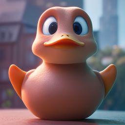 duck #578 | An adorable baby duckling dressed as a superhero, complete with a cape and a mask, ready to save the day, standing proudly on a skyscraper rooftop, overlooking a bustling city