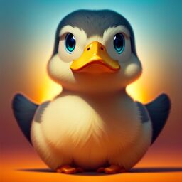 duck #691 | A cute green blend of duck and duckling alien, strong colors, colorful, big eyes, tiny toy, animated movie character, soft smooth lighting, 3d fluffy, closeup cute and adorable