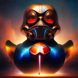 duck #242 | Photo of a blend of droid and rubber ducky, cosmic energy, colorful, painting burst, dramatic lighting, tone mapped, intricate, elegant, highly detailed, digital painting, artstation, concept art