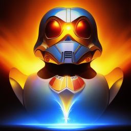 duck #245 | Photo of a blend of droid and rubber ducky, cosmic energy, colorful, painting burst, dramatic lighting, tone mapped, intricate, elegant, highly detailed, digital painting, artstation, concept art